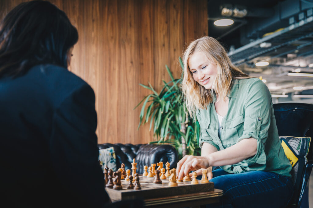 Voys Telecom colleague playing chess